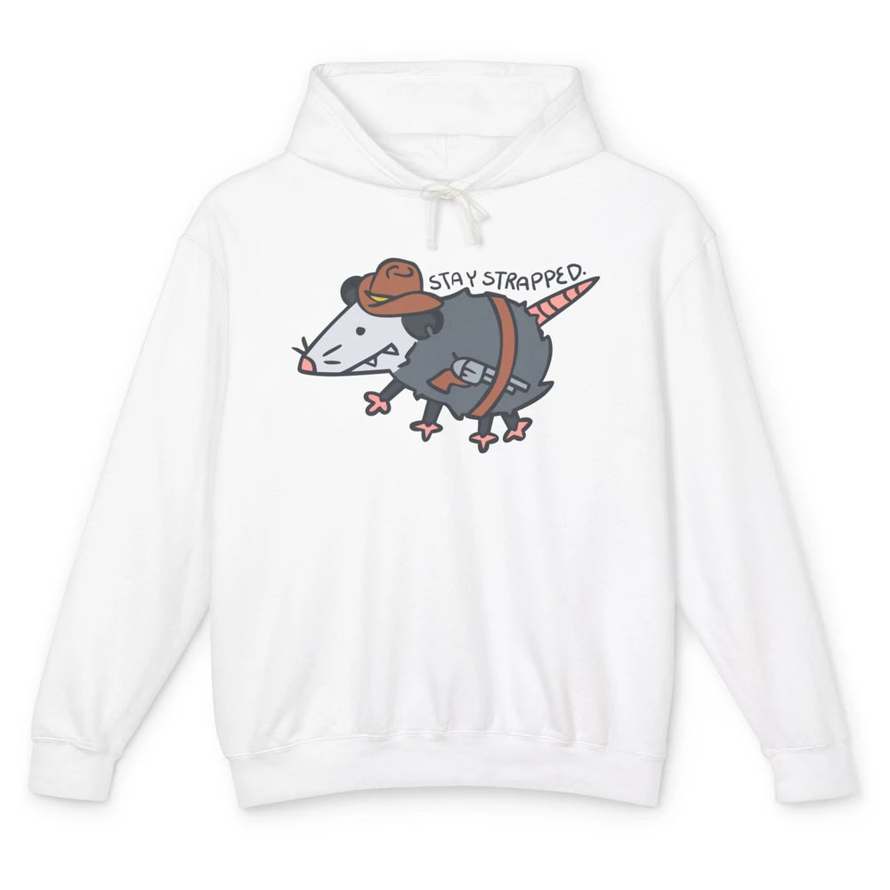 Retro Cowboy Opossum Stay Trapped Western Country Opossum Unisex Lightweight Hoodie