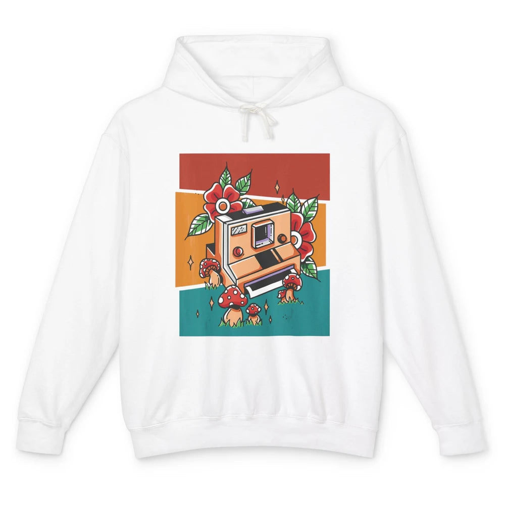 Cute Photography Mushroom Retro Camera Photographer Life Unisex Lightweight Hoodie