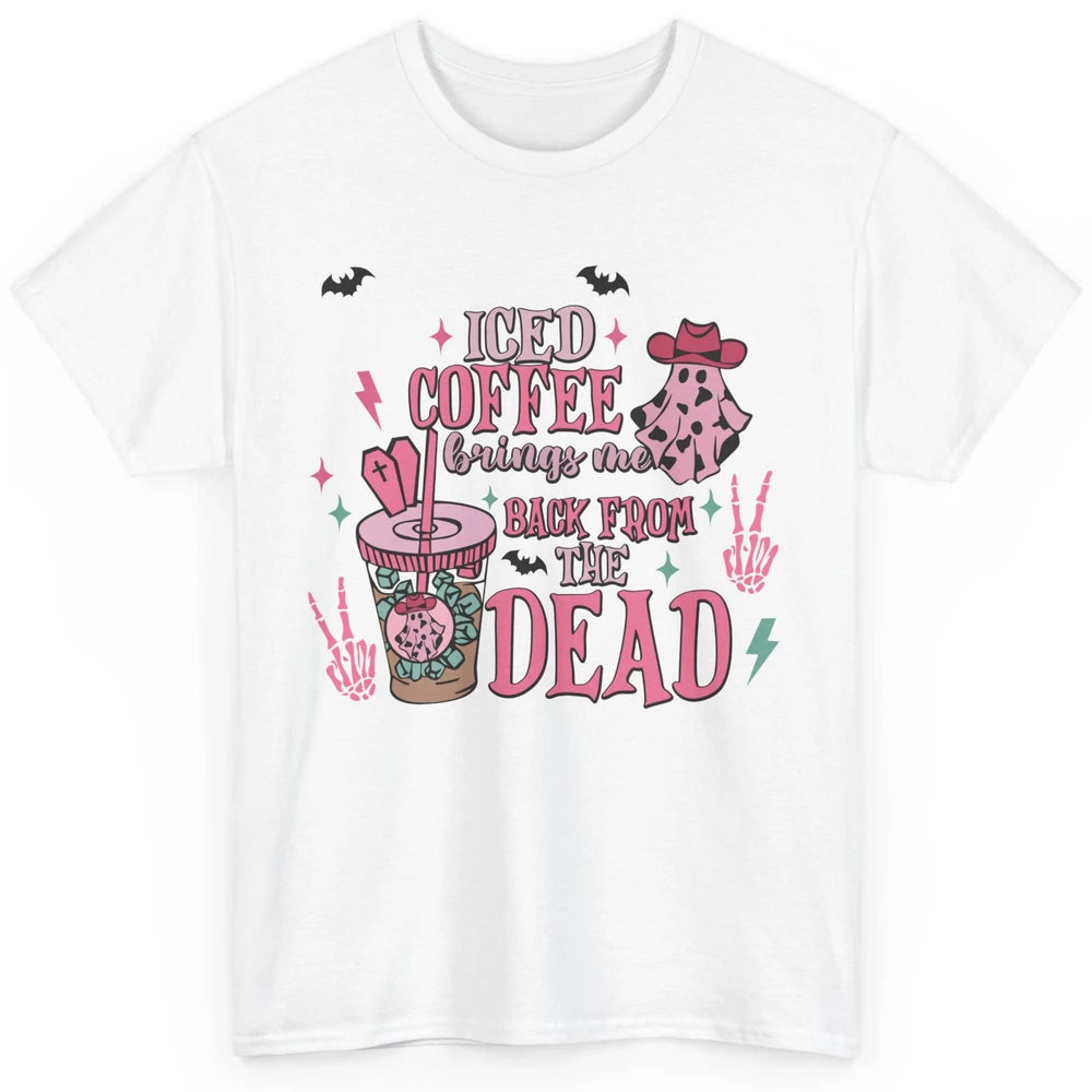 Cowboy Ghost Iced Coffee Brings Me Back Western Halloween Classic Unisex T-Shirt