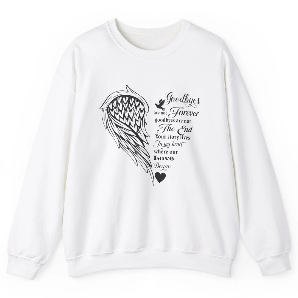 Angel Wing Cardinals Goodbyes Are Not The End Loving Memory Unisex Crewneck Sweatshirt