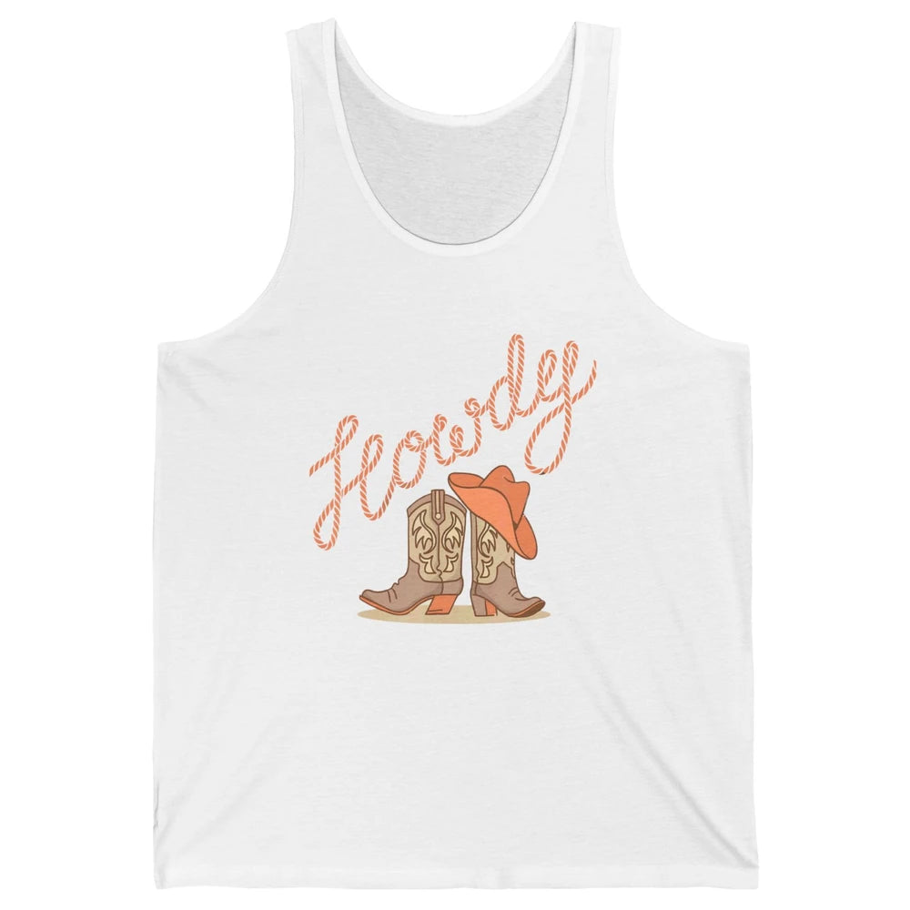 Vintage Cowboy Boots Howdy Rodeo Cowgirl Western Country Unisex Jersey Tank