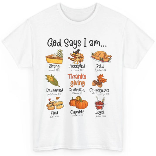 Retro Thanksgiving Turkey God Says I Am Bible Christian Fall Classic Unisex T-Shirt