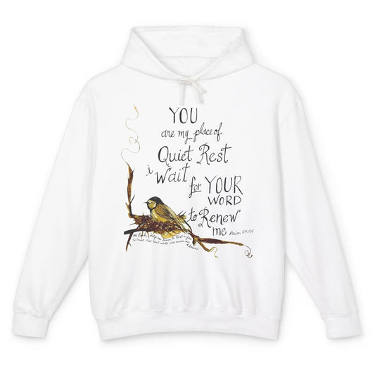 Christian Birds You're Place Of Rest Bible Verse Religious Unisex Lightweight Hoodie