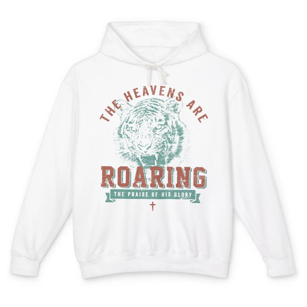 Lion Lightning Bolt Heavens Are Roaring Christian Catholic Unisex Lightweight Hoodie