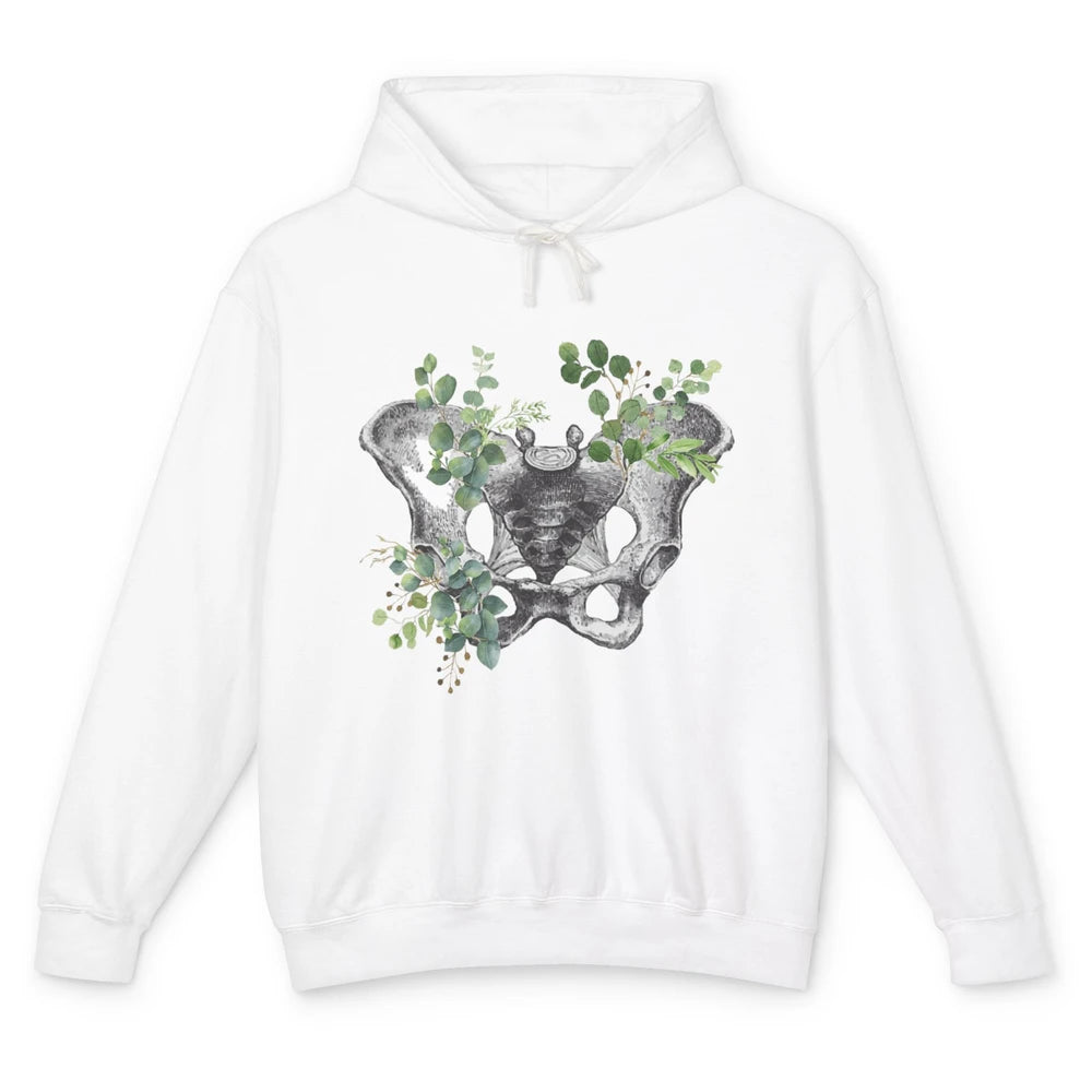 Floral Anatomical Pelvis Skeleton Doctor Medical Botanical Unisex Lightweight Hoodie