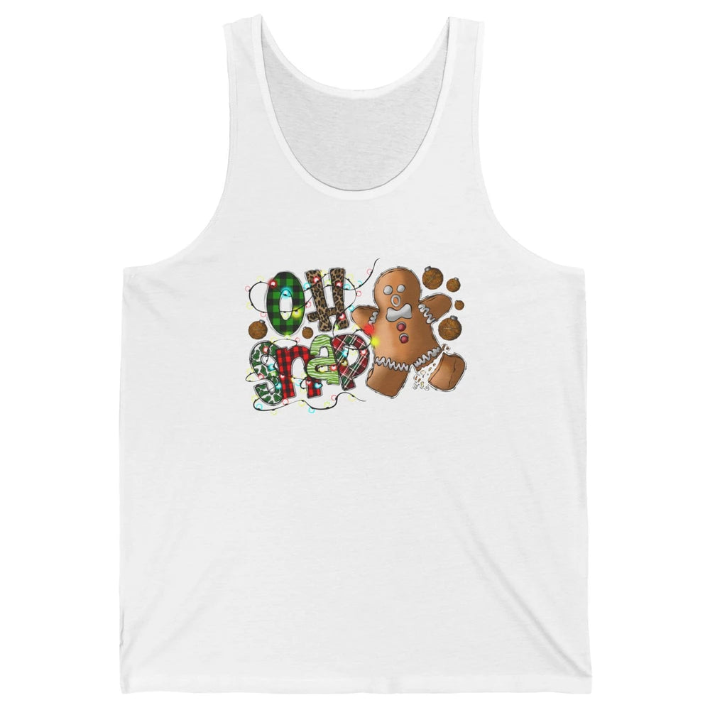 Funny Gingerbread Broken Oh Snap Western Christmas Leopard Unisex Jersey Tank