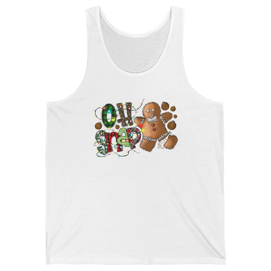 Funny Gingerbread Broken Oh Snap Western Christmas Leopard Unisex Jersey Tank