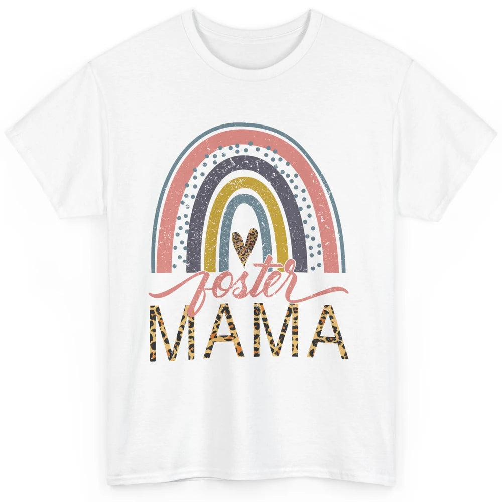 Foster Care Parents Leopard Rainbow Adoption Foster Mama Classic Unisex T-Shirt