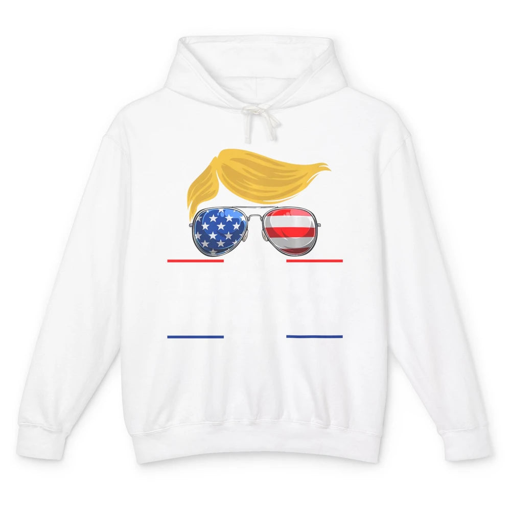 US Flag Glasses Trump Let's Go Brandon Conservative Liberal Unisex Lightweight Hoodie