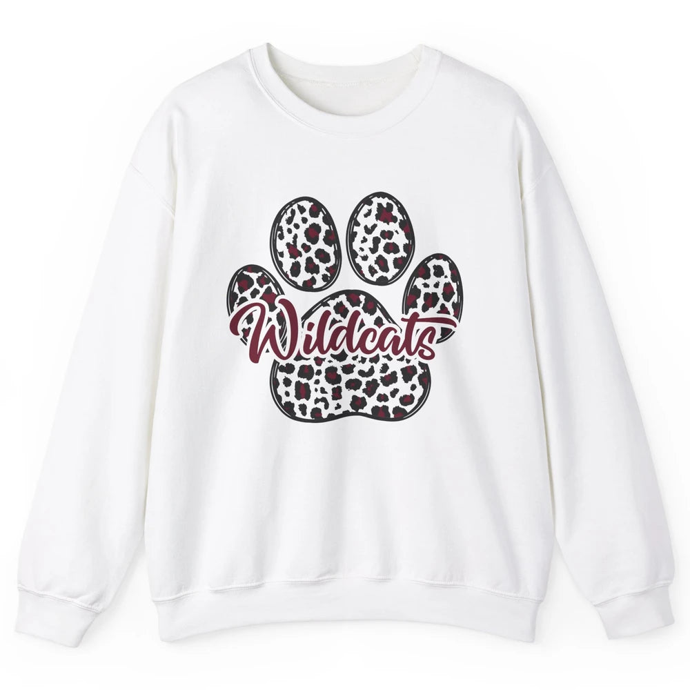 Wildcats Spirit Cat Paw Leopard Western Cat Mom Cat Lovers Unisex Crewneck Sweatshirt