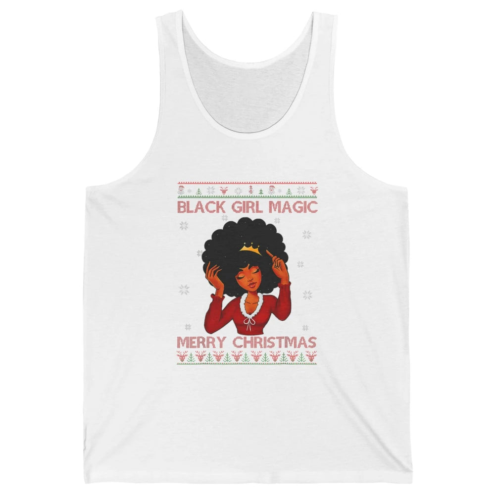 Ugly African Girl American Melanin Christmas Santa Hat Afro Unisex Jersey Tank