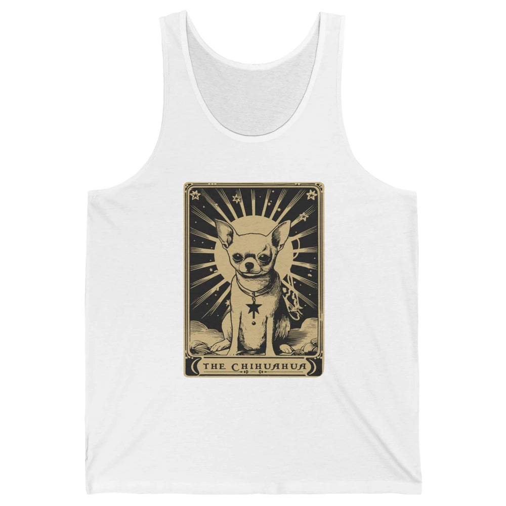 The Chihuahua Tarot Card Black Chihuahua Halloween Dog Mom Unisex Jersey Tank