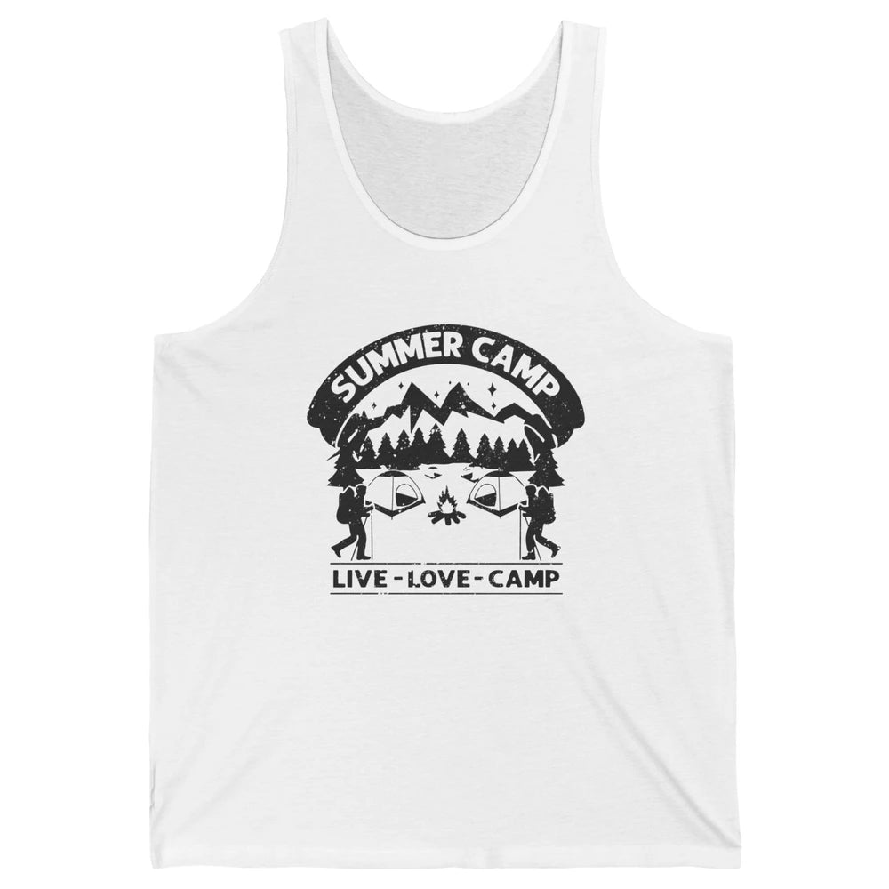 Summer Camp Live Love Camp Vacation Camping Hiking Retro Unisex Jersey Tank