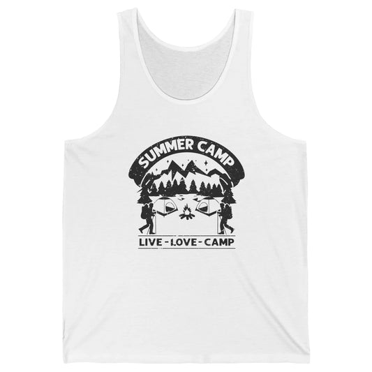 Summer Camp Live Love Camp Vacation Camping Hiking Retro Unisex Jersey Tank