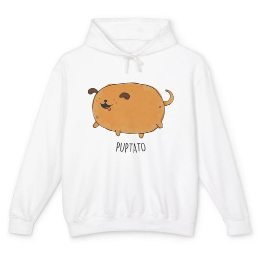 Funny Puptato Puppy Dog Potato Pet Animal Pun Wordplay Joke Unisex Lightweight Hoodie