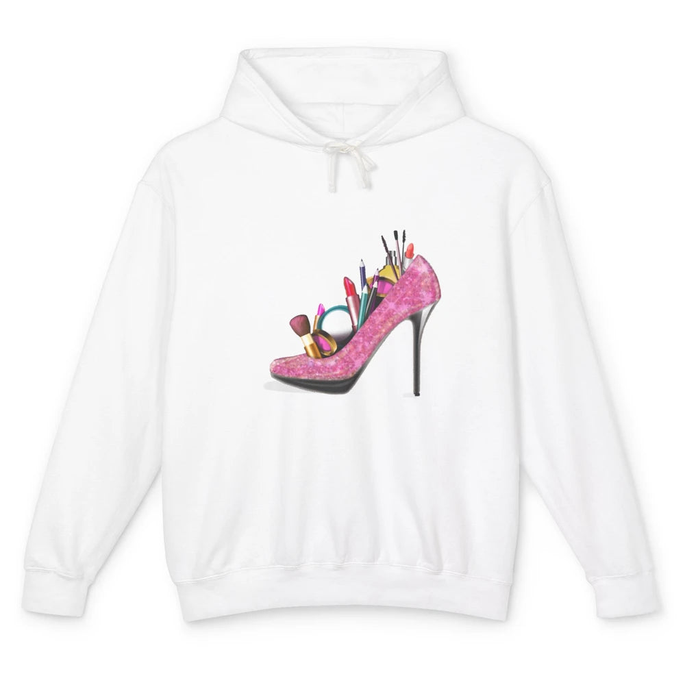 Woman High Heel Stilettos Makeup Artist Girly Lipstick Brush Unisex Lightweight Hoodie