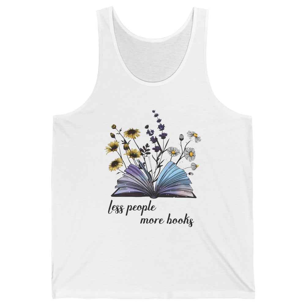 Aesthetic Less People More Books Literature Gothic Reader Unisex Jersey Tank