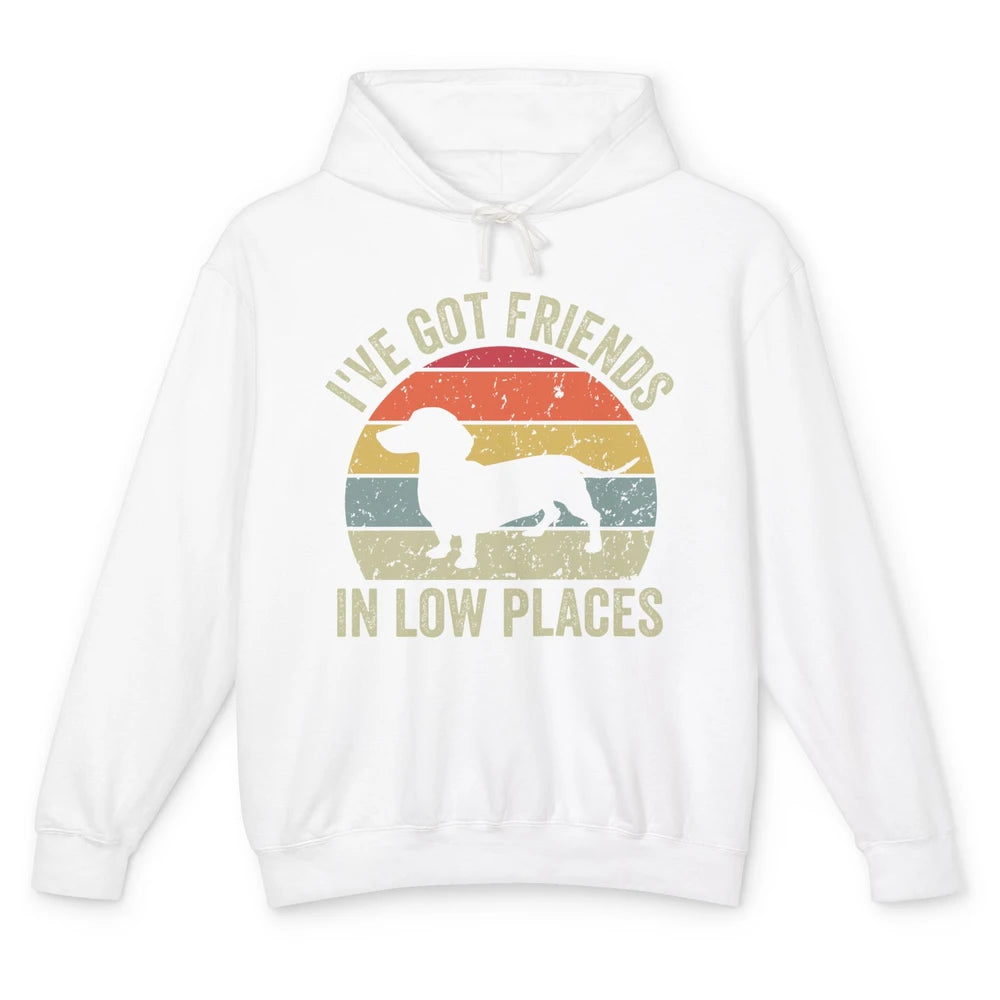 Vintage Dachshund I've Got Friends In Low Places Wiener Mom Unisex Lightweight Hoodie