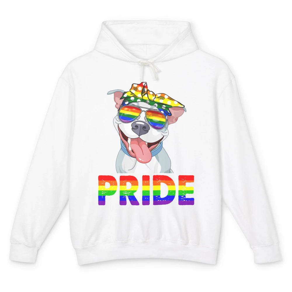 Pitbull Pride Dog Mom LGBT Gay Pride Month Unisex Lightweight Hoodie