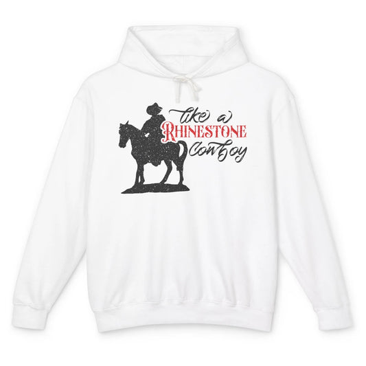 Cowboy Riding Horse Rhinestone Cowboy Western Country Gift Unisex Lightweight Hoodie