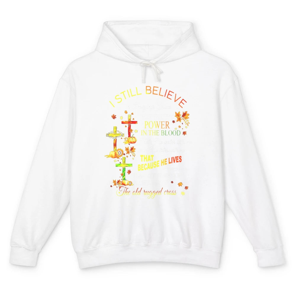 Autumn Fall Still Believe In Amazing Grace Cross Christian Unisex Lightweight Hoodie