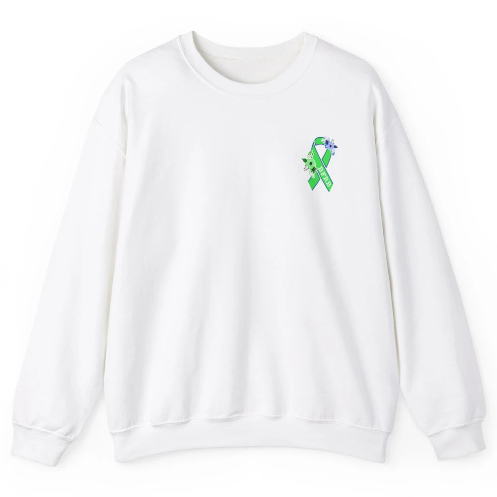 Body Focused Repetitive Disorder BFRB Floral Green Ribbon Unisex Crewneck Sweatshirt