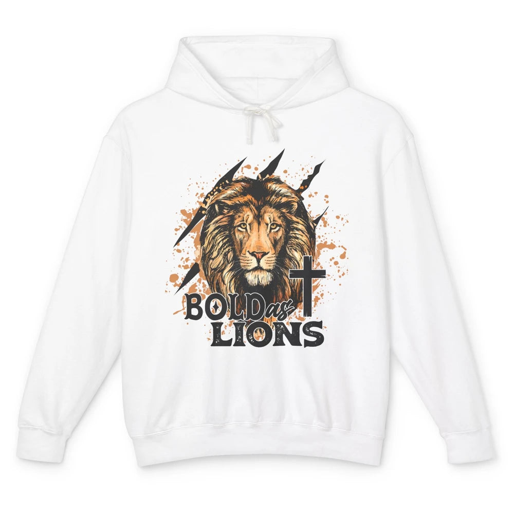 Bold As Lion Of Judah Bible Verse Christian Faith Religious Unisex Lightweight Hoodie