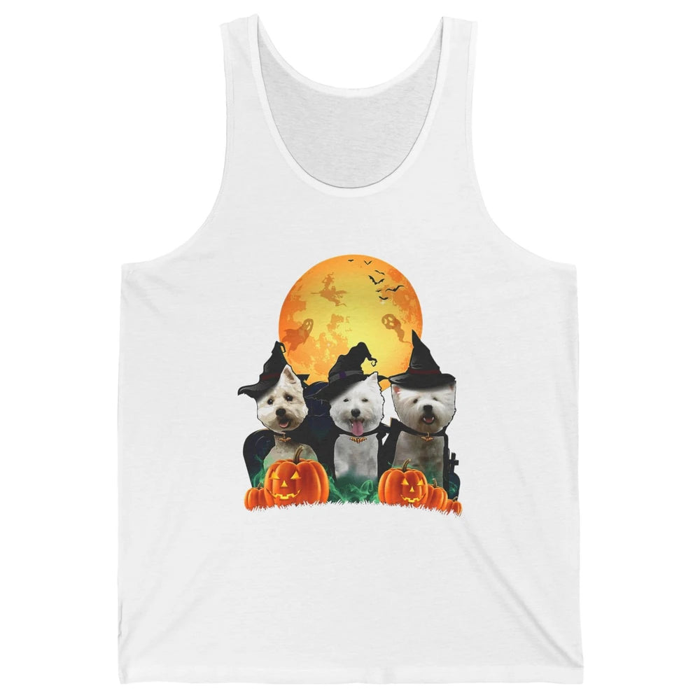 Westie Witch Pumpkin Jack-o-lantern Halloween Dog Mom Gift Unisex Jersey Tank