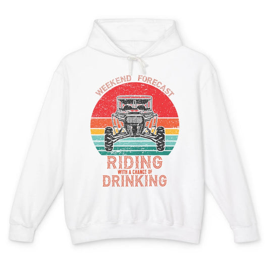 Vintage UTV Weekend Forecast Drinking Mud Riding SXS Life Unisex Lightweight Hoodie