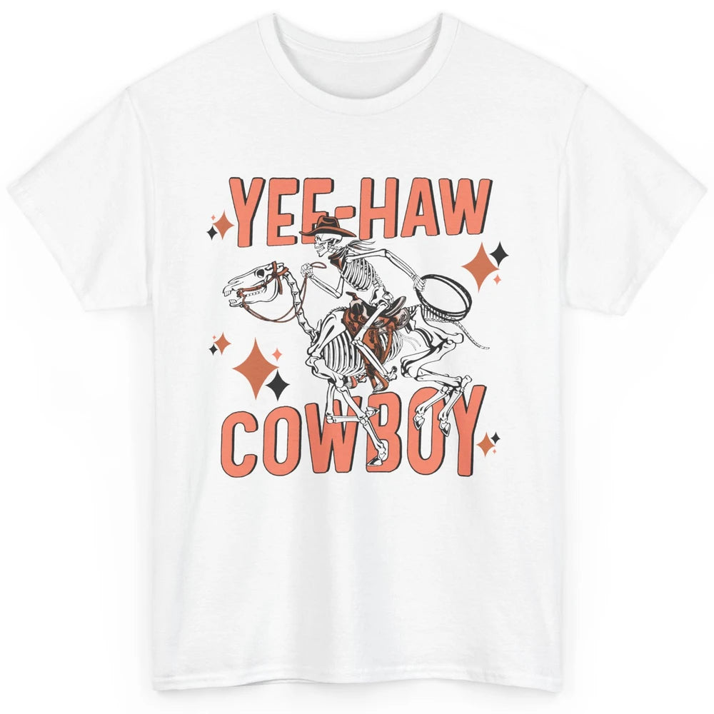 Cowboy Skeleton Riding Horse Yeehaw Western Country Cowgirl Classic Unisex T-Shirt