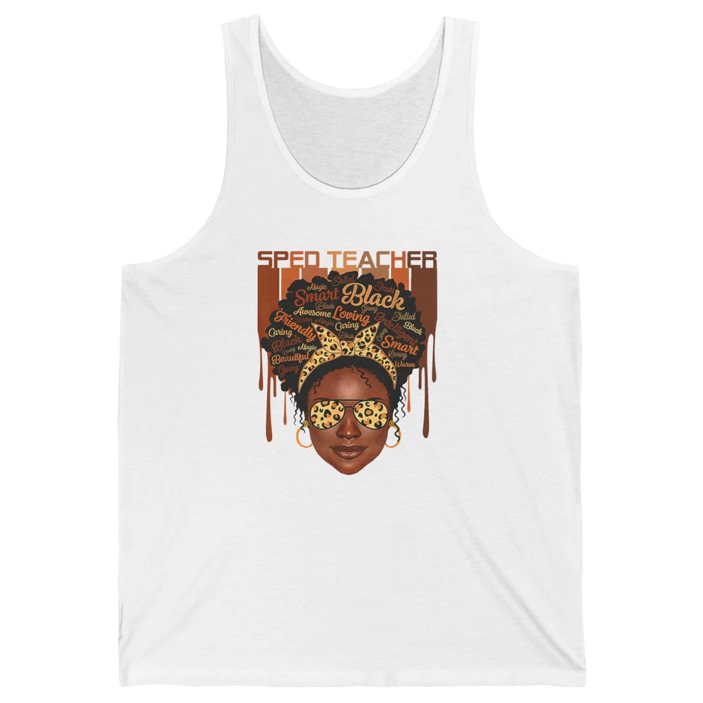 Black Woman Sped Teacher Afro Melanin Special Education SLP Unisex Jersey Tank