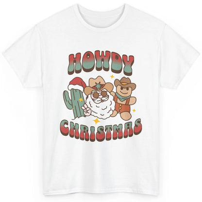 Merry Christmas Gingerbread Cowboy Xmas Santa Cactus Western Classic Unisex T-Shirt