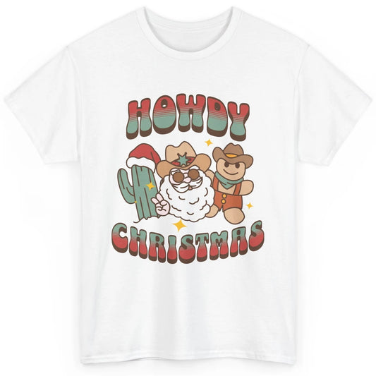 Merry Christmas Gingerbread Cowboy Xmas Santa Cactus Western Classic Unisex T-Shirt