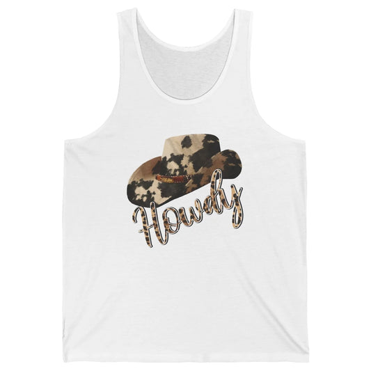 Vintage Leopard Cowboy Hat Howdy Western Country Cowgirls Unisex Jersey Tank