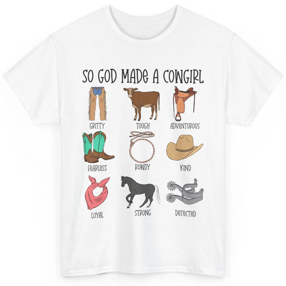 So God Made A Cowgirl Boot Hat Rodeo Western Country Cowgirl Classic Unisex T-Shirt