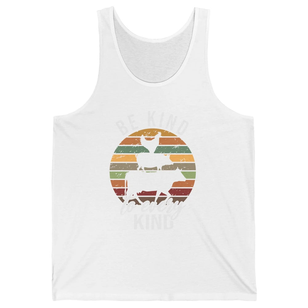 Retro Vegan Be Kind To Every Kind Vegetarian Friend Not Food Unisex Jersey Tank