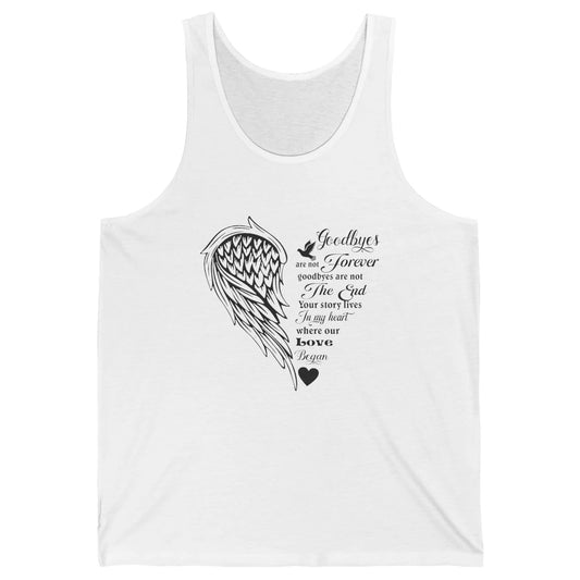 Angel Wing Cardinals Goodbyes Are Not The End Loving Memory Unisex Jersey Tank