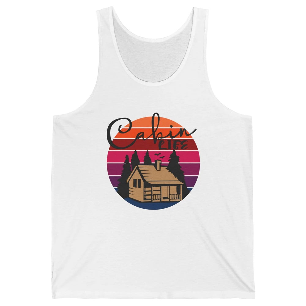 Cabin Life Vintage Cabin Camping Northern Lakes Outdoor Life Unisex Jersey Tank