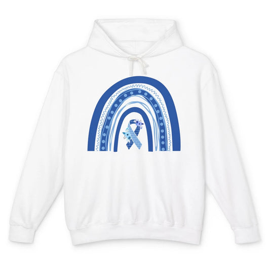 Castleman Disease Awareness Floral Blue Ribbon Rare Disease Unisex Lightweight Hoodie