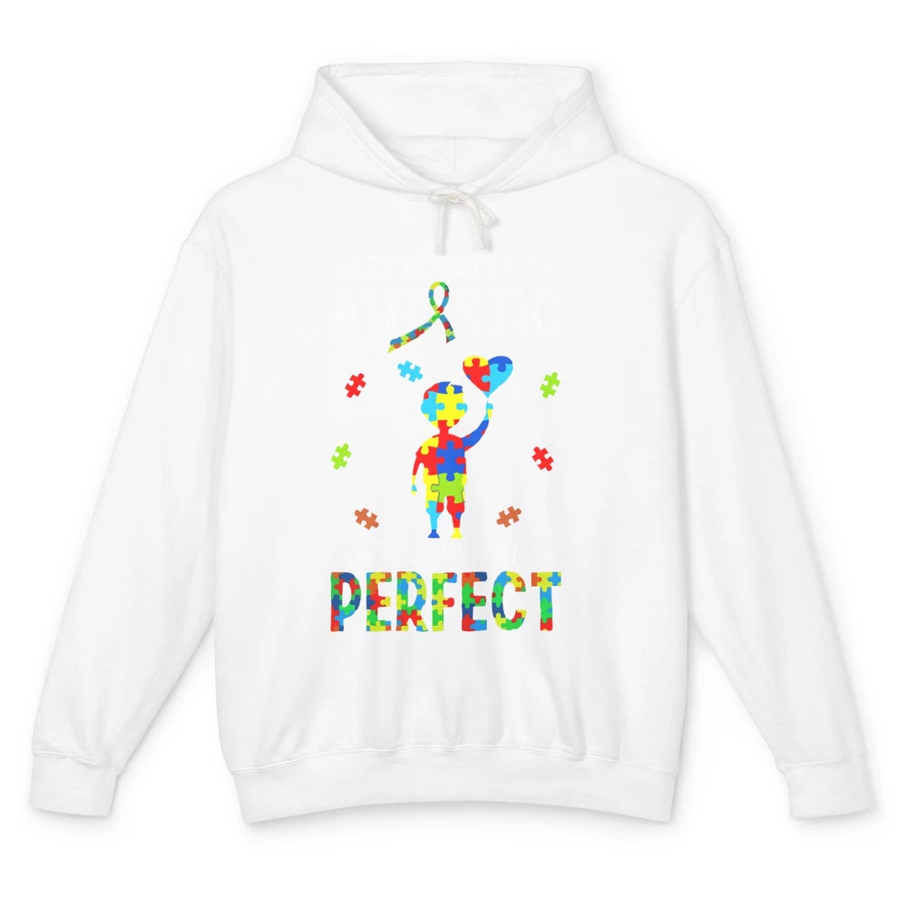 God Says I Am Perfect Autism Awareness Ribbon Jigsaw Puzzle Unisex Lightweight Hoodie