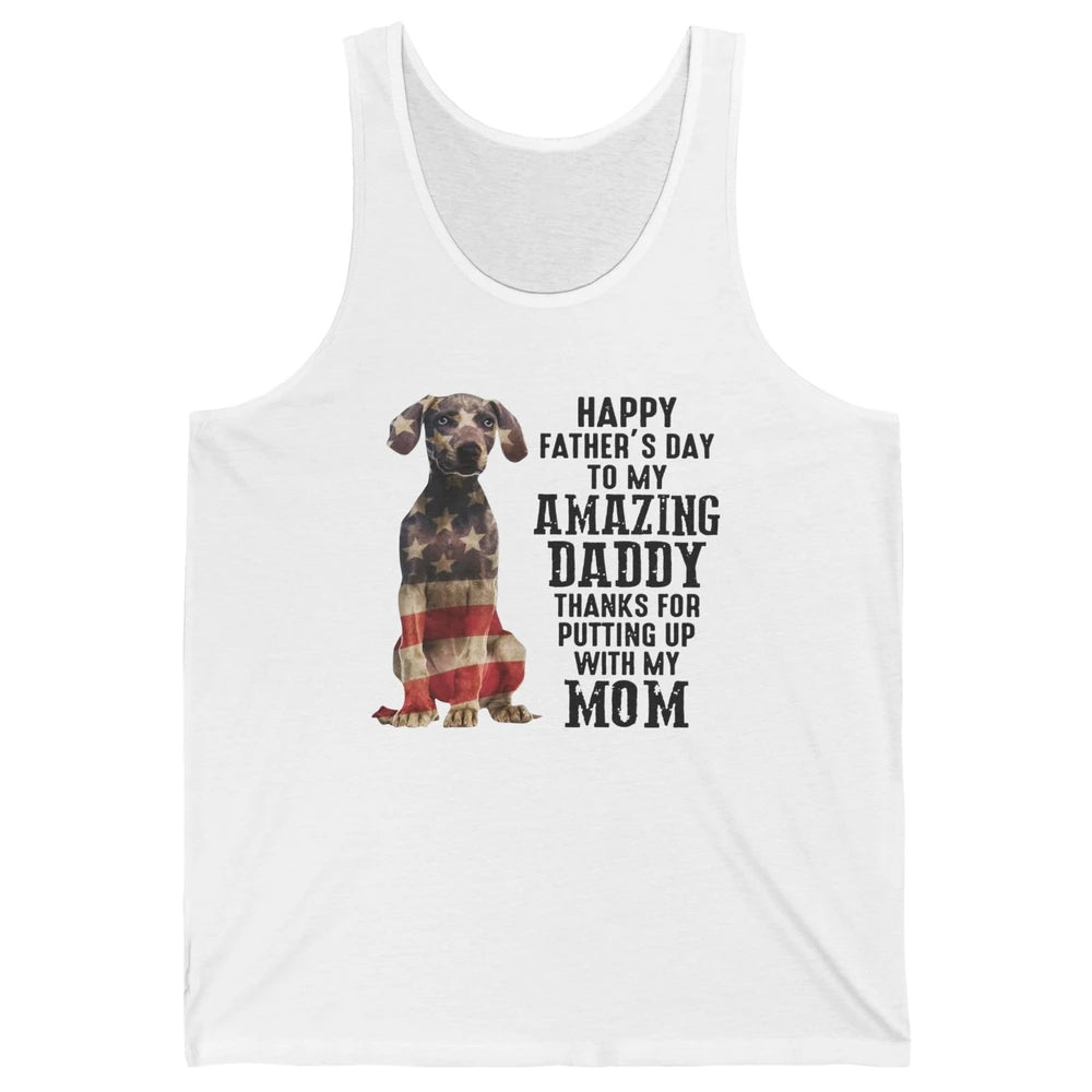 US Flag Weimaraner Dad Happy Fathers Day To My Amazing Daddy Unisex Jersey Tank