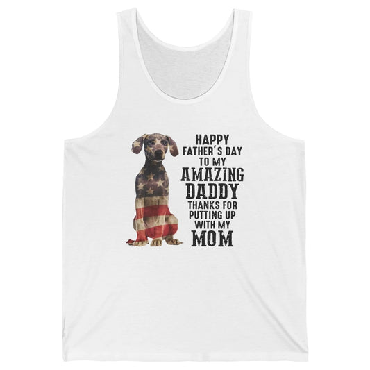 US Flag Weimaraner Dad Happy Fathers Day To My Amazing Daddy Unisex Jersey Tank