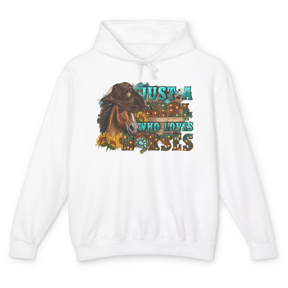 Floral Horse Mom Just A Girl Who Loves Horses Western Cowboy Unisex Lightweight Hoodie