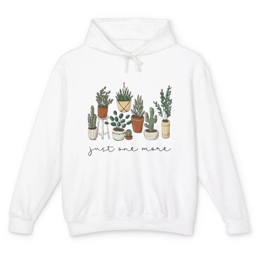 Just One More Retro Plants Botanical Gardening Lovers Gift Unisex Lightweight Hoodie