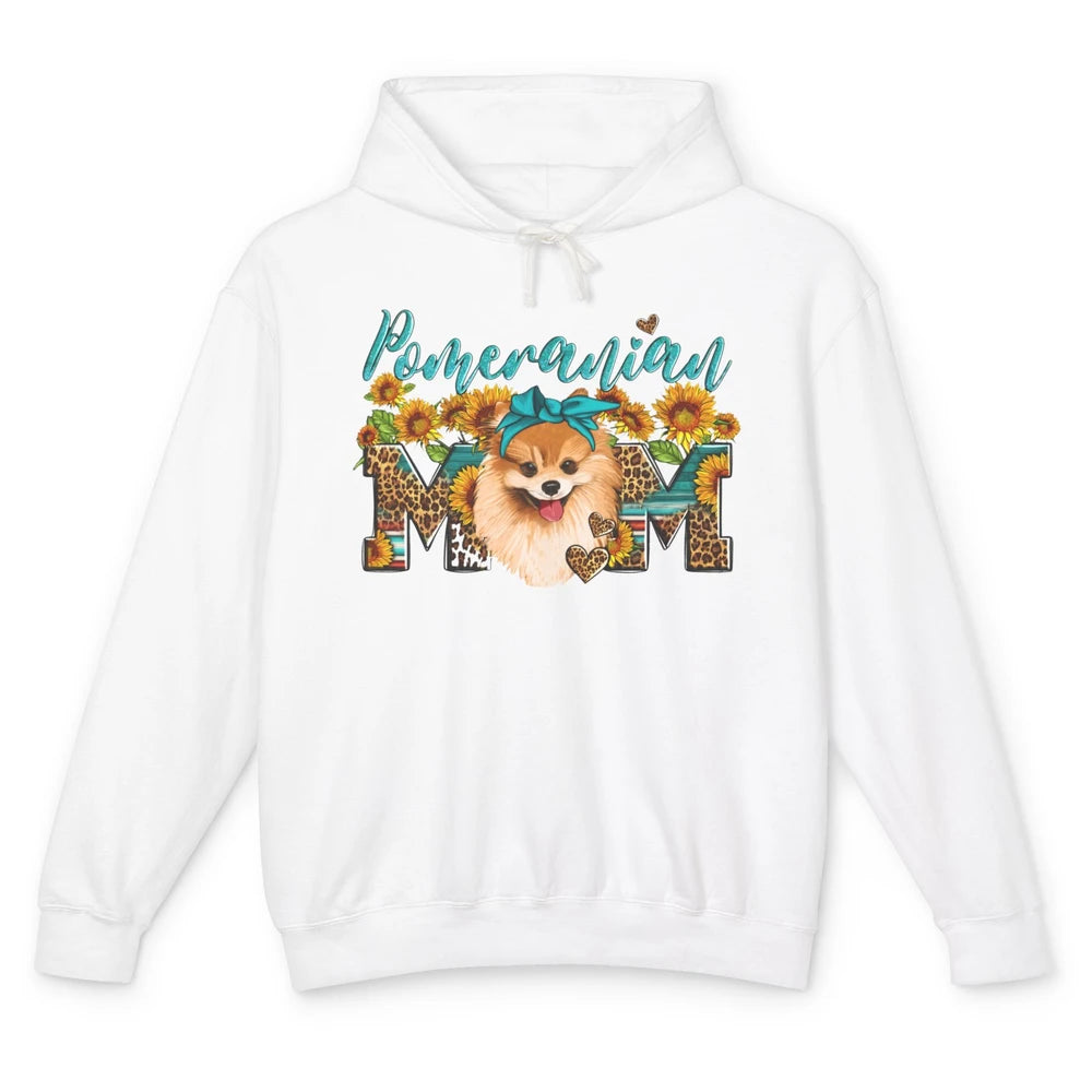 Sunflower Leopard Pomeranian Mom Western Pomeranian Dog Lady Unisex Lightweight Hoodie