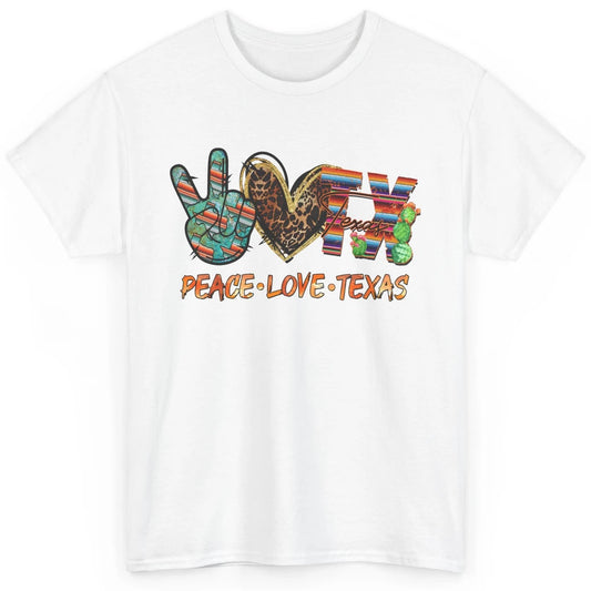 Retro Peace Love Texas Leopard Western Country Desert Cactus Classic Unisex T-Shirt