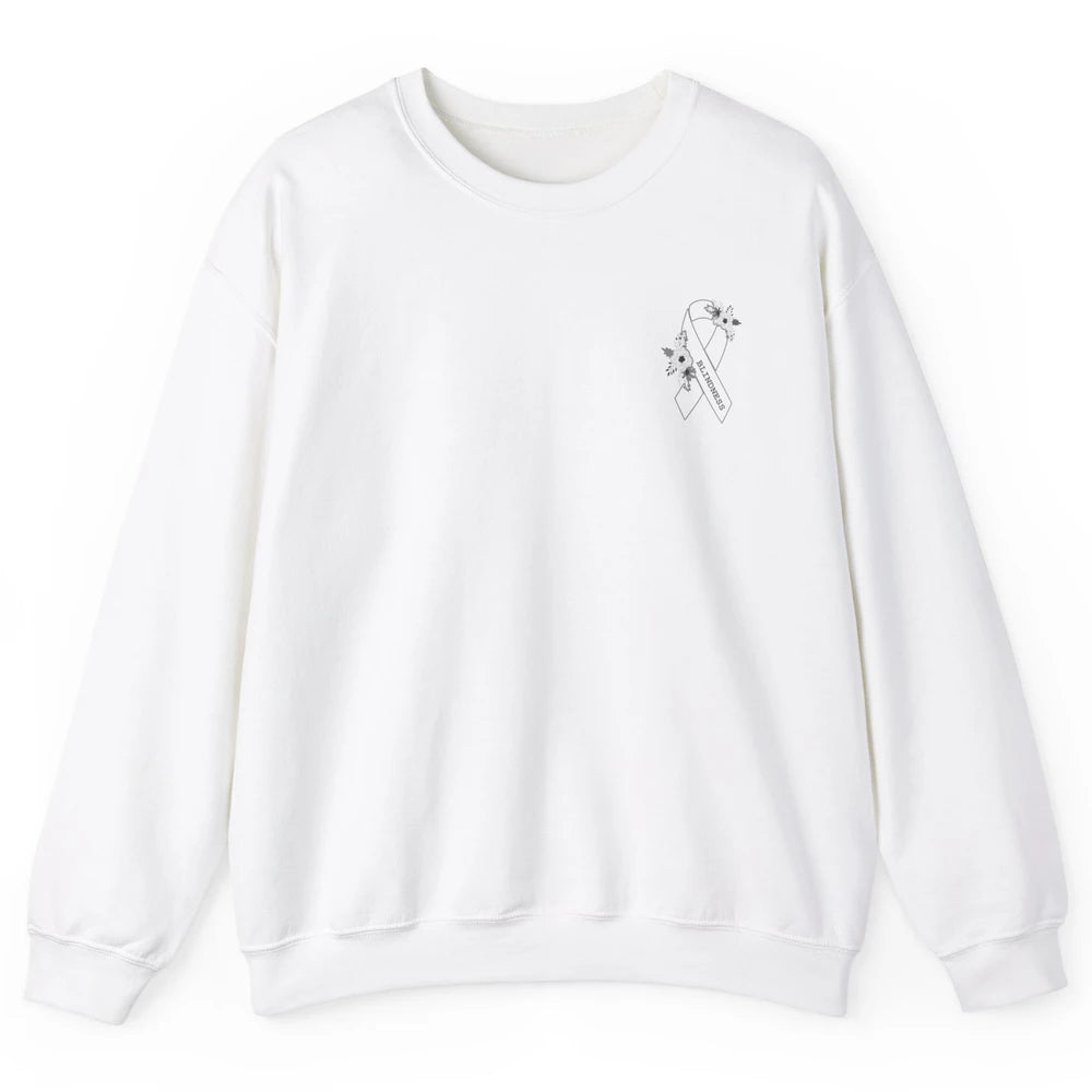 Blindness Awareness Floral White Gray Ribbon Blind Support Unisex Crewneck Sweatshirt