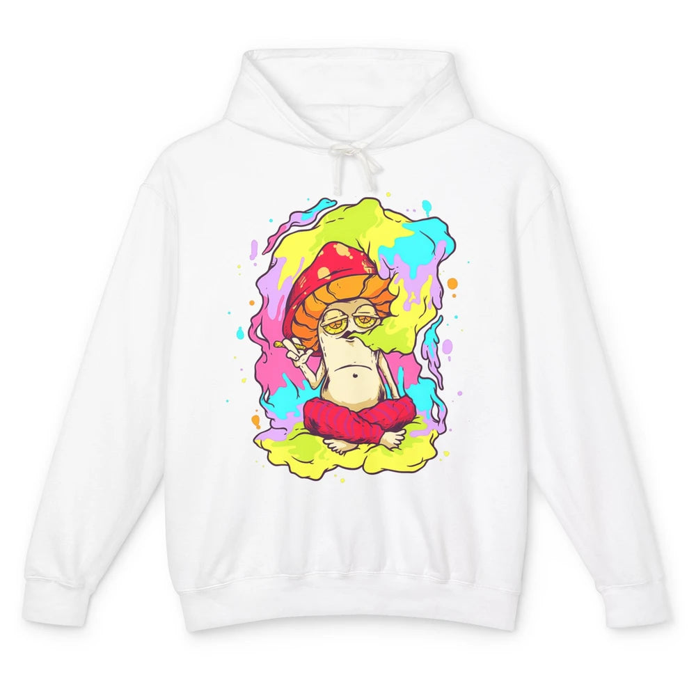 Stay Trippy Little Hippie Mushroom Cigarette Plant Retro 70s Unisex Lightweight Hoodie