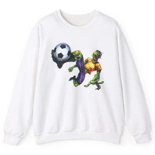 Zombie Soccer Striker Halloween Soccer Player Costume Gift Unisex Crewneck Sweatshirt