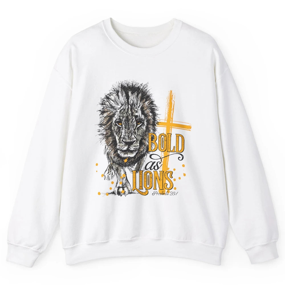 Bold As Lion Of Judah Bible Verse Christian Faith Religious Unisex Crewneck Sweatshirt